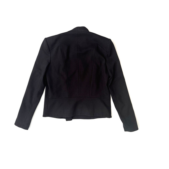 Helmut Lang Jacket M Black Ponte Knit Asymmetrical Zip Pockets Crop Moto Modern - Picture 5 of 9